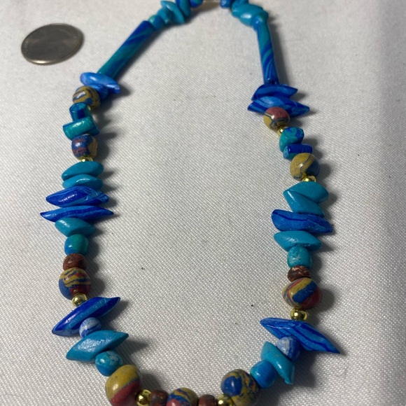 Vintage Artisan Clay beaded Necklace - Picture 5 of 11